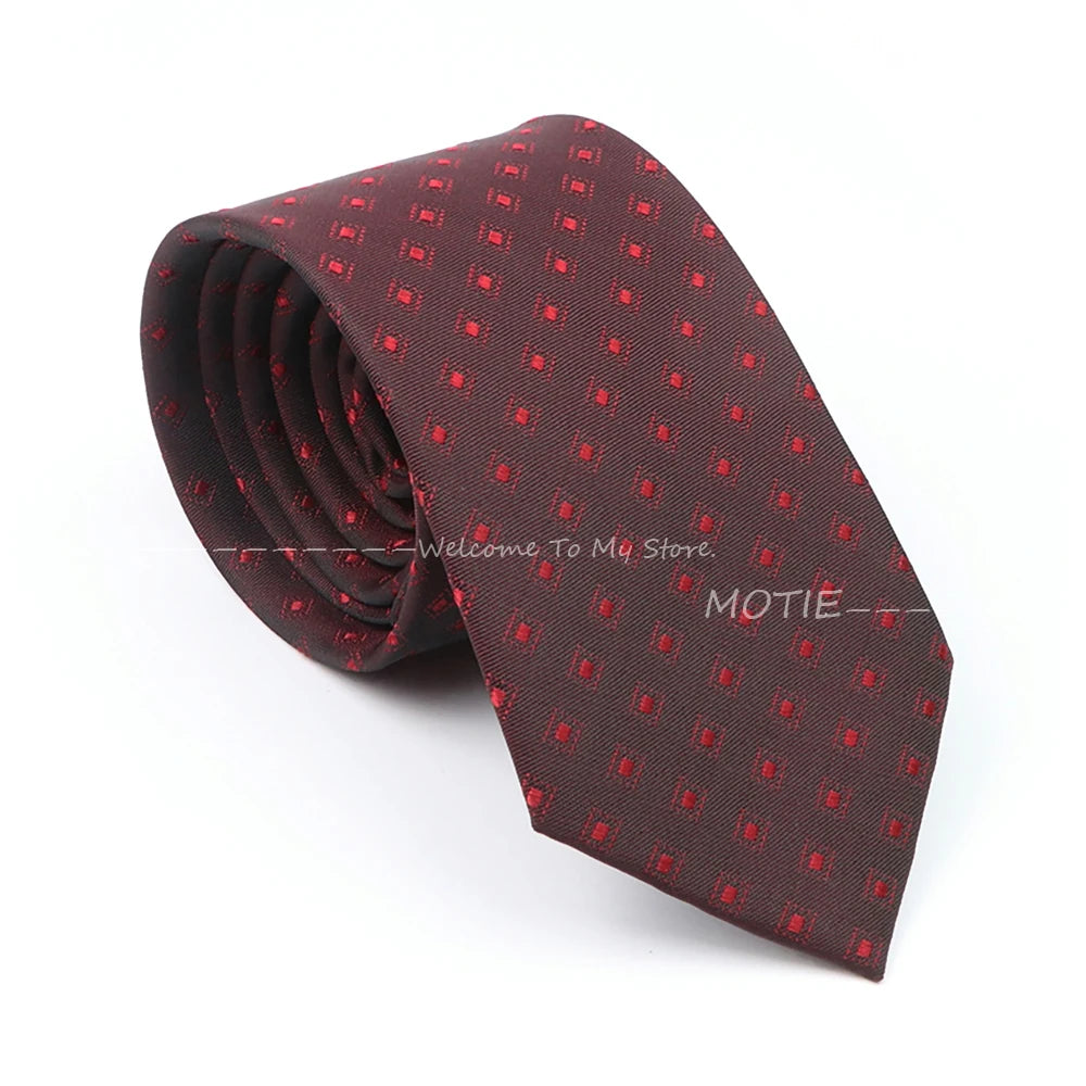 Cravates en polyester rayées gracieusement plaidées cravates rouges bleues cravate pour groupe fête bureau chemise col costume accessoires décoratif