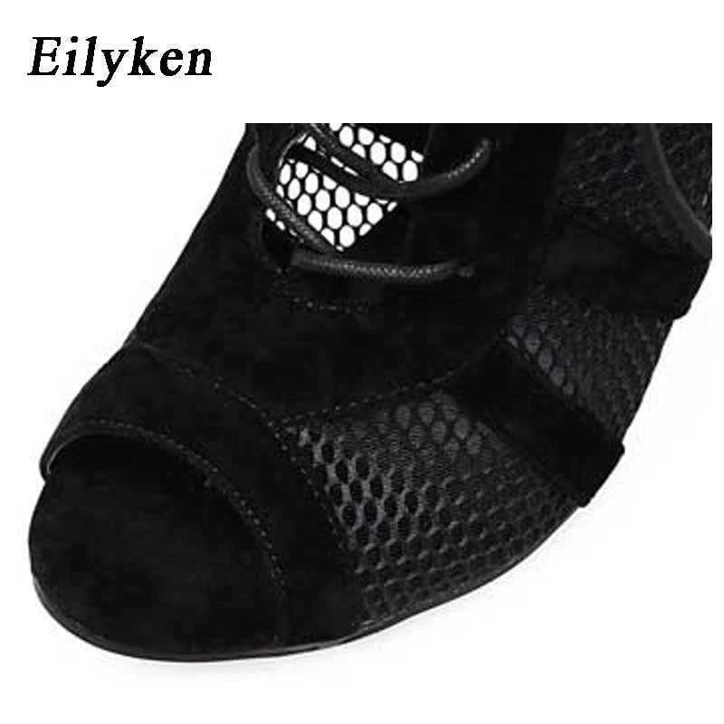 Eilyken Sexy mode femmes chaussures très léger confort haute qualité talons fins bout ouvert danse femme sandales taille 43