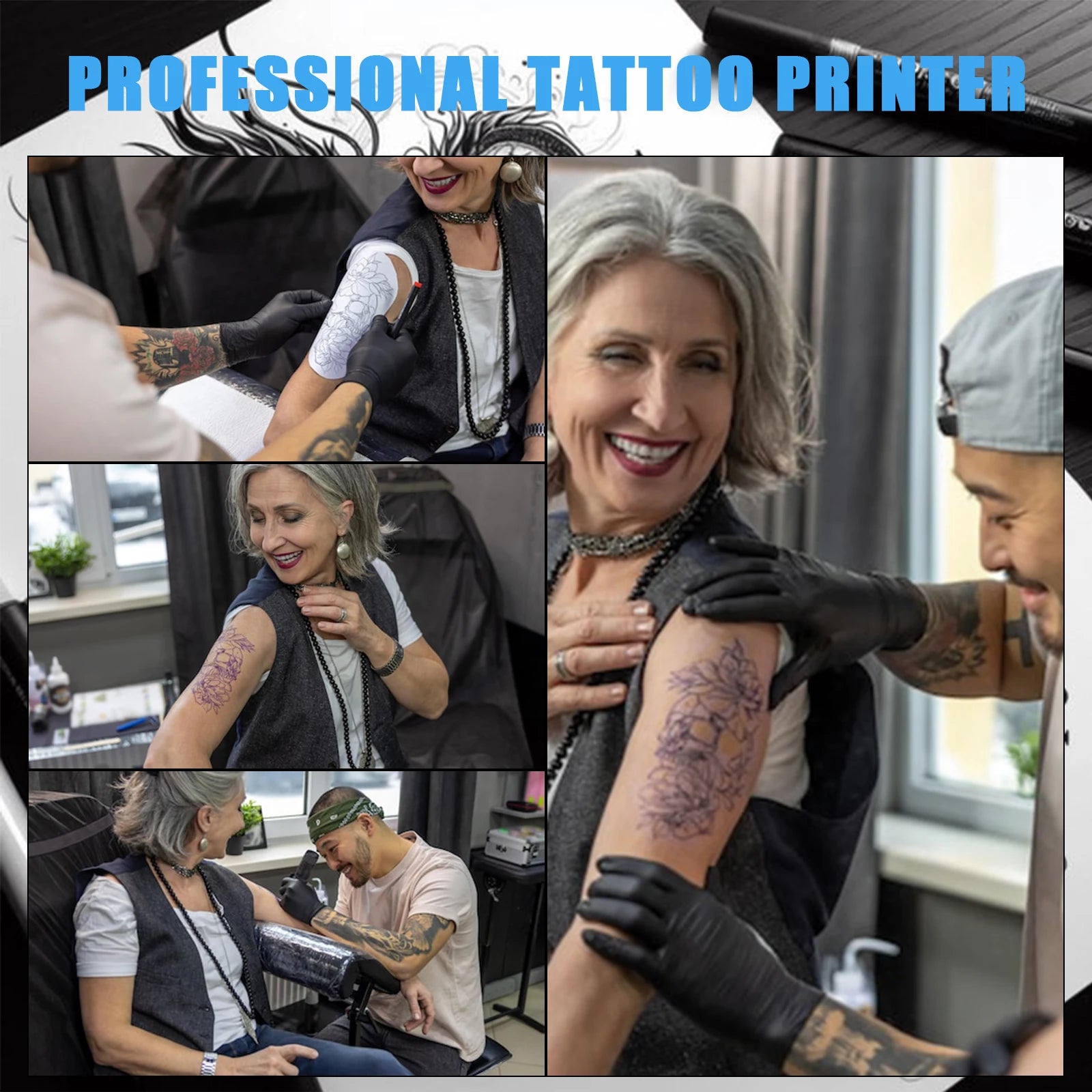 Imprimante de Transfert de Cailloux de Tatouage Portable ATS886, Appareil Thermique pour Dessiner des Lignes et des Photos