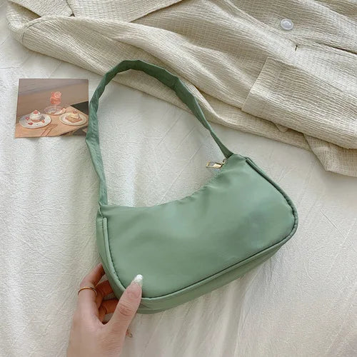 Nouveau rétro souple en cuir PU femmes épaule sous les bras sacs décontracté couleur unie petit haut-poignée sacs à main dames mode sacs à bandoulière