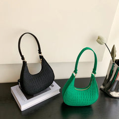Sacs à bandoulière en tissu feutré pour femmes, pochette sous les bras à petite poignée, pochette de luxe de couleur unie, sac à main avec bourse