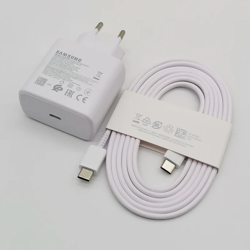 Samsung-Chargeur super rapide 45W, adaptateur 1.8m, type C pour Galaxy S24, S23, S22, S21, S20, Note 20 Ultra, 10 Z Flip, possède 6, 5, 4, 3, 2