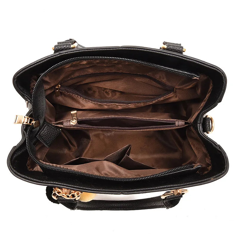 Sacs à Main Classiques en Cuir group pour Femme, Sacoches Vintage de Bonne Qualité, Fourre-Tout de Luxe pour Shopping