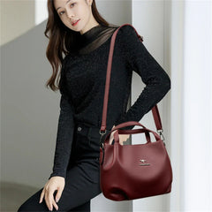 Sac à bandoulière en cuir souple pour femme, sacs à poignée supérieure, sac à main de créateur de luxe, sac à main pour femme, document solide lancé, CommConsulSac