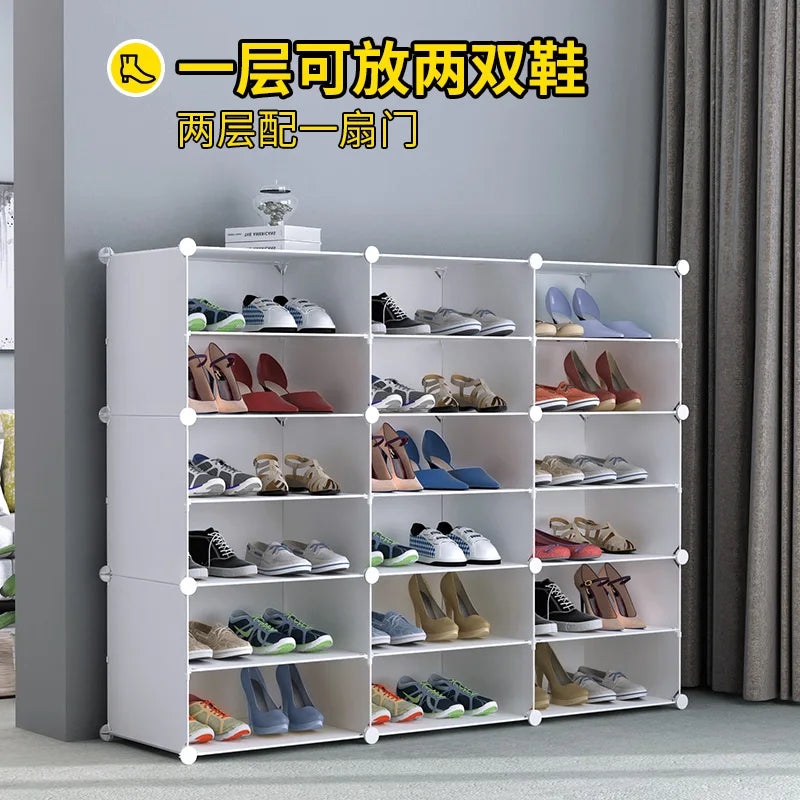 Étagère à chaussures moderne et simple multicouche, gain de place et économique, armoire anti-poussière pour la maison, étagère à chaussures de grande capacité