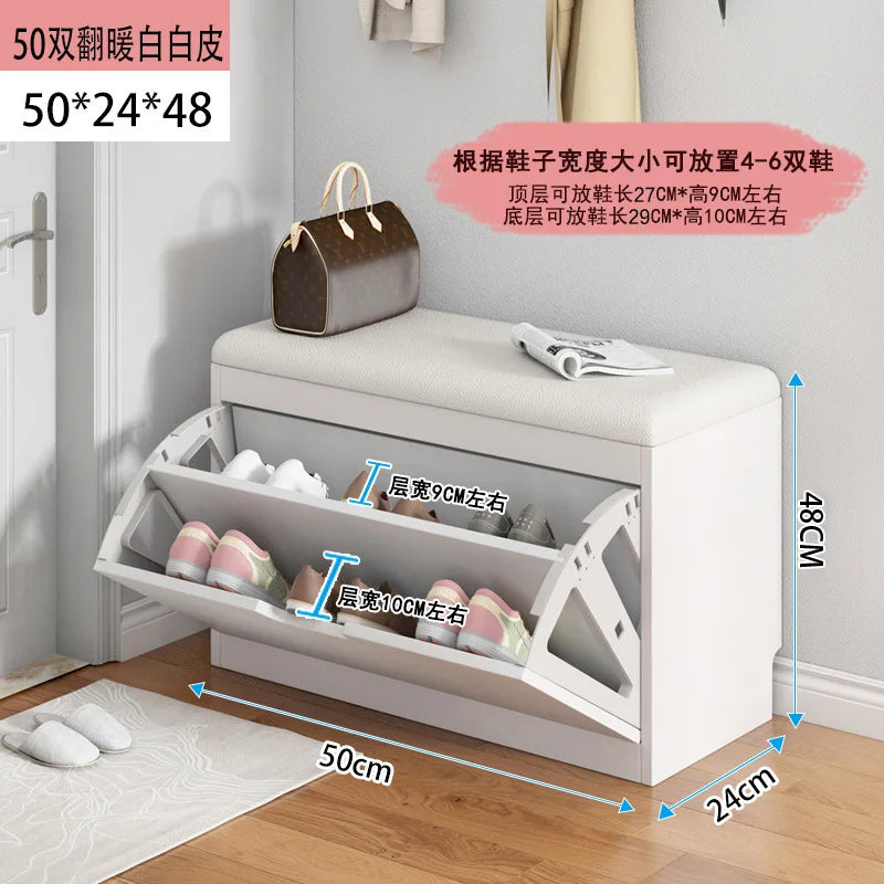 Porche entrée chaussure chaise rembourré salon maison rabat étagère à chaussures banc avec siège armoire à chaussures multicouche