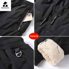 Pantalon de jogging en coton imperméable pour homme, pantalon de ski résistant au froid, poche zippée, laine épaisse, chaud, extérieur, décontracté, hiver, 7XL