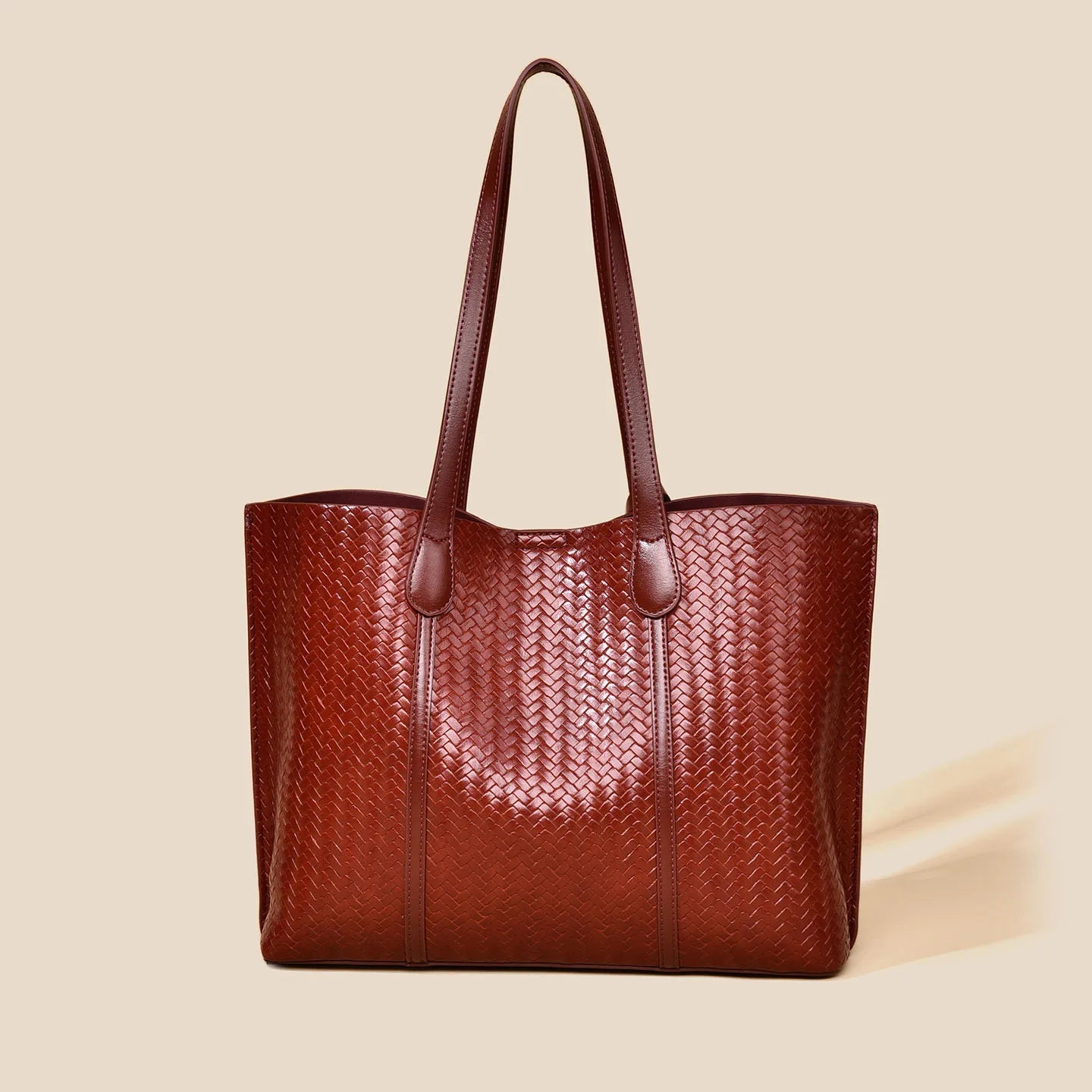 Sac fourre-tout élégant de grande capacité pour femmes, fourre-tout de luxe en cuir PU souple de styliste, sacs à bandoulière bordeaux pour femmes