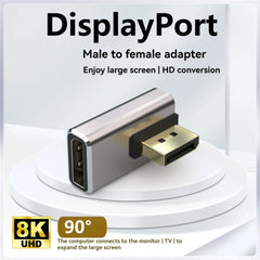 DP mâle à femelle coude à Angle droit de 90 degrés affichage de carte graphique d'ordinateur convertisseur Displayport 4K144hz tête de direction HD 8k