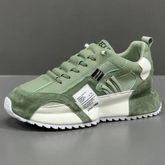 Homme baskets été maille mocassins à lacets en cuir sport quatre saisons chaussures de course décontractées hommes confortable Forrest Gump chaussure