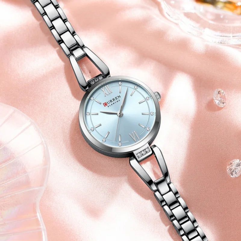 CURREN 9092 montres à Quartz femmes Bracelet élégant Bracelet en acier inoxydable strass mode dames montre Simple cadeaux reloj mujer