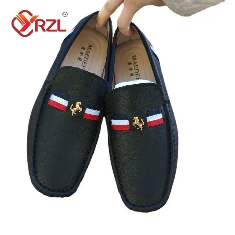 YRZL mocassins blancs hommes mocassins en cuir PU noir pour homme mocassins à enfiler décontractés hommes mocassins confortables chaussures de conduite pour hommes