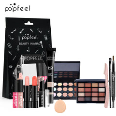 POPFEEL maquillage Kit complet femme maquillage ensemble ombre à paupières fard à paupières Palette brillant à lèvres Mascara Eyeliner pinceaux sac maquillage pour les femmes