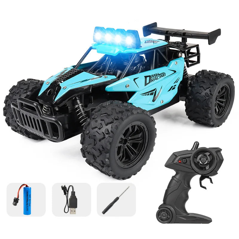 Voiture télécommandée tout-terrain à dérive avec LED, véhicule d'escalade Rc à grande vitesse, camions 2.4G, jouet d'extérieur pour enfants, cadeau, 1:16