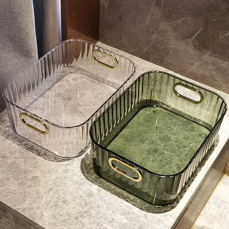 Tiroir de rangement rectangulaire pour cosmétiques, boîte de rangement empilable, support en acrylique pour articles divers, panier de rangement pour collations et maquillage, organisateur