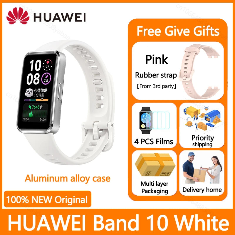 Montre connectée Huawei Band 10, originale, Compatible avec IOS et Android, suivi du sommeil, moniteur de santé, autonomie de 14 jours, nouvelle collection 2025