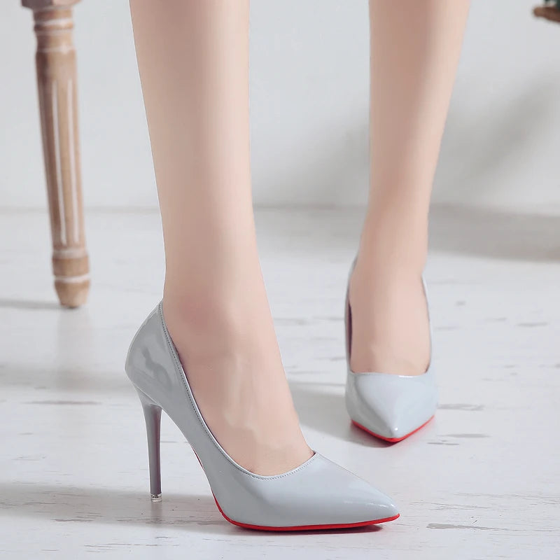 Grande taille 34-43 femmes talons hauts pointus robe en polyuréthane mariage talons hauts Zapatos Mujer talons hauts pour femmes