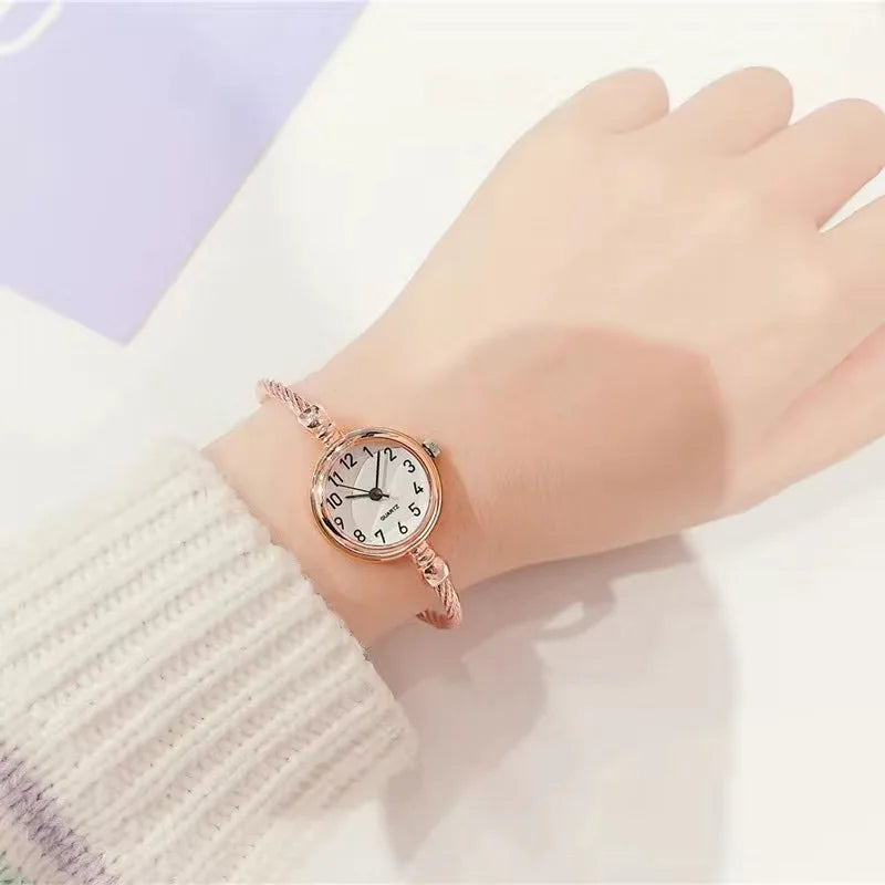 YIKAZE petit Bracelet en or montre de luxe en acier inoxydable rétro dames montre-Bracelet à Quartz mode décontracté mince chaîne montres