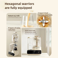 Mélangeur haute vitesse de grande capacité de 220V, 1,5 l, avec réservoir d'eau de 1,5 l, presse-agrumes domestique automatique à faible bruit, machine à lait de soja