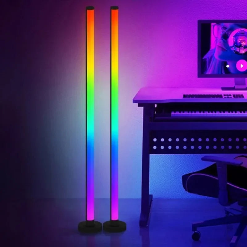 EISSLOLY 2 pièces lampadaire RGB Intelligent APP contrôle musique éclairage d'angle synchronisé décoration de salle lumières sur pied