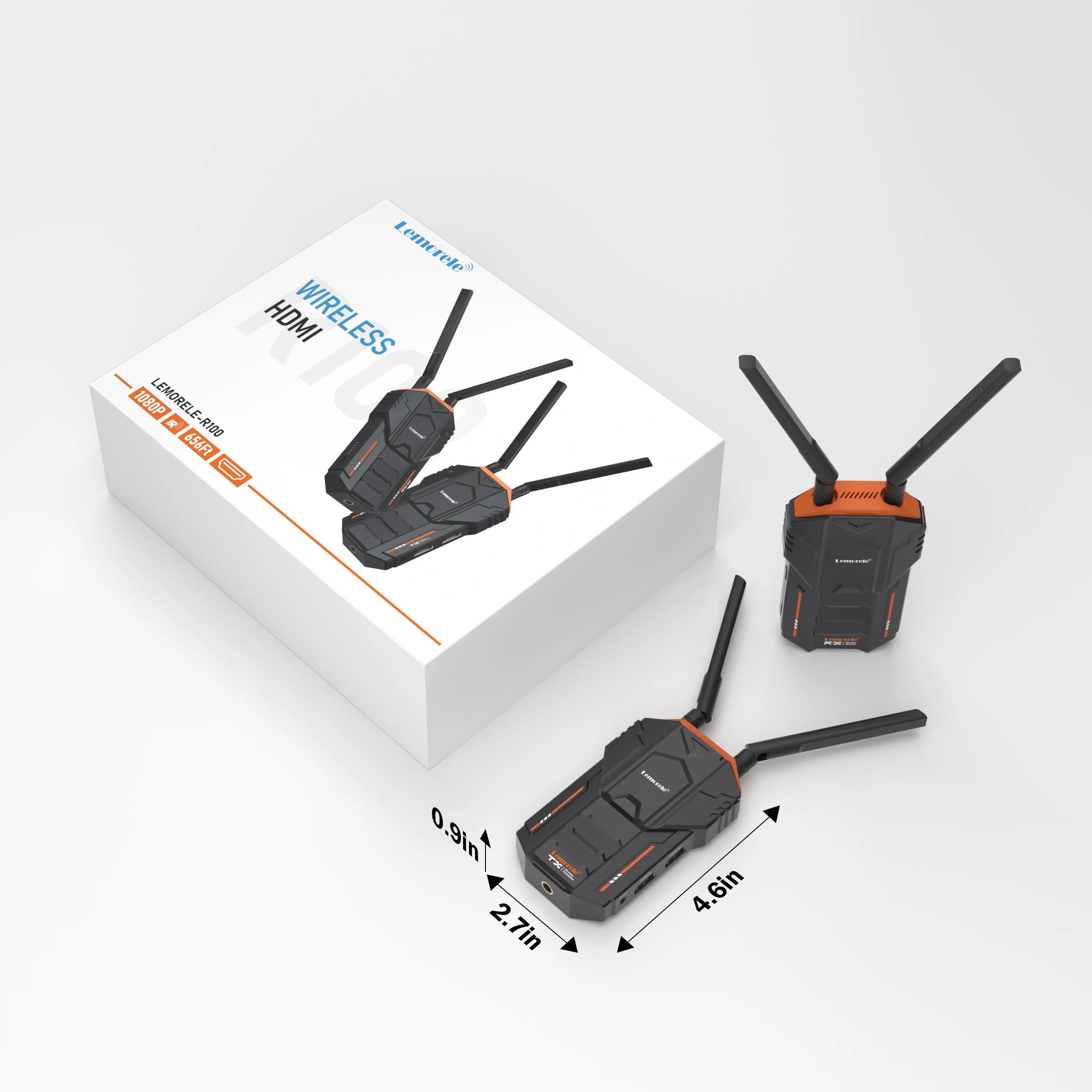 Lemorele Kit d’extension sans fil 200M 5.8Ghz Émetteur et récepteur HDMI Extender vidéo pour appareil photo reflex numérique PC portable