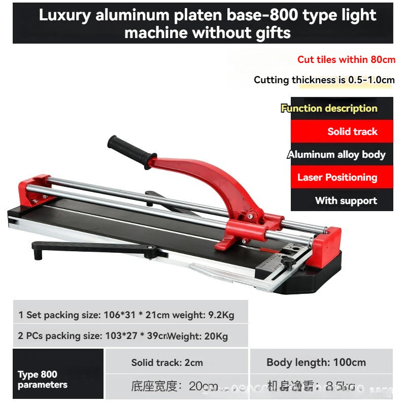 Machine Manuelle de Découpe de Carreaux, Poussoir de Carreaux Muraux, Alliage d'Aluminium, Double Piste, Infrarouge, Céramique B