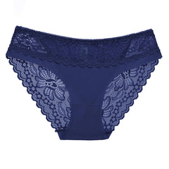 Sous-vêtements Sexy en dentelle pour femmes, Lingerie douce et confortable, culotte à bordure décorative, slip taille basse respirant