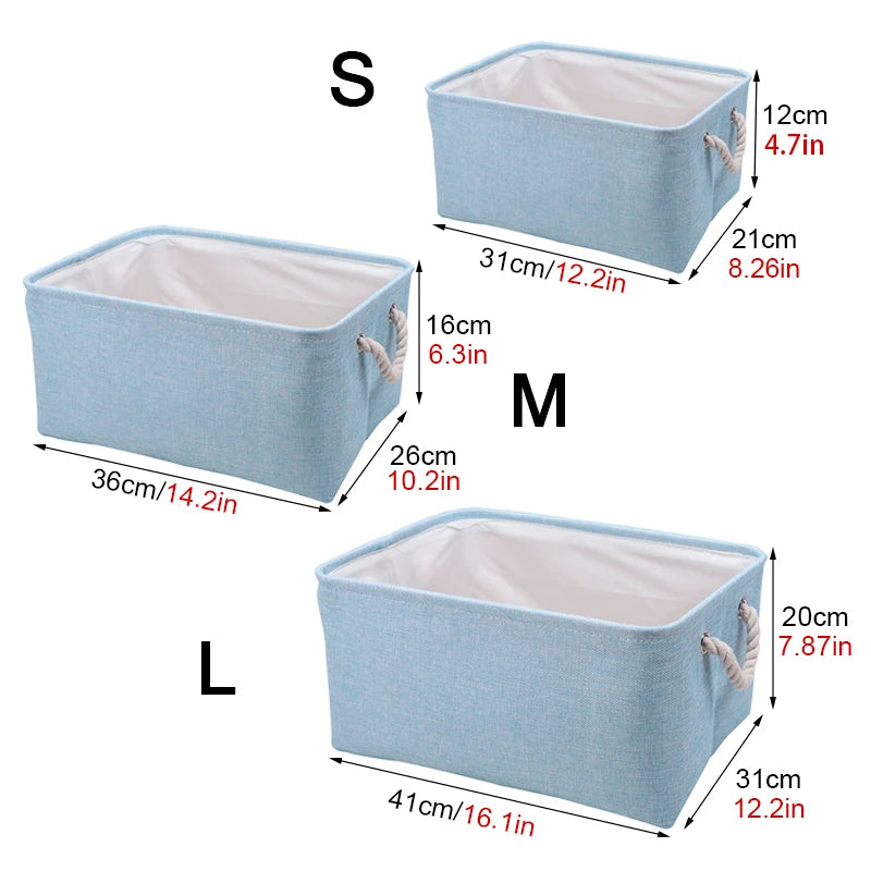 Paniers de rangement pliables en tissu de lin, organisateur de jouets pour enfants, boîte de rangement pour vêtements et articles divers, panier à linge