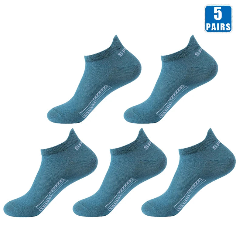 5 Pairs Cotton Short Socks for Male High Quality Women's Low-Cut Crew Ankle Sports Mesh Breathable Summer Casual Soft Men Sock