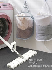 Panier à linge de rangement pliable, organisateur de vêtements sales, sac en maille, mural pour vêtements de salle de bain, paniers suspendus, seau