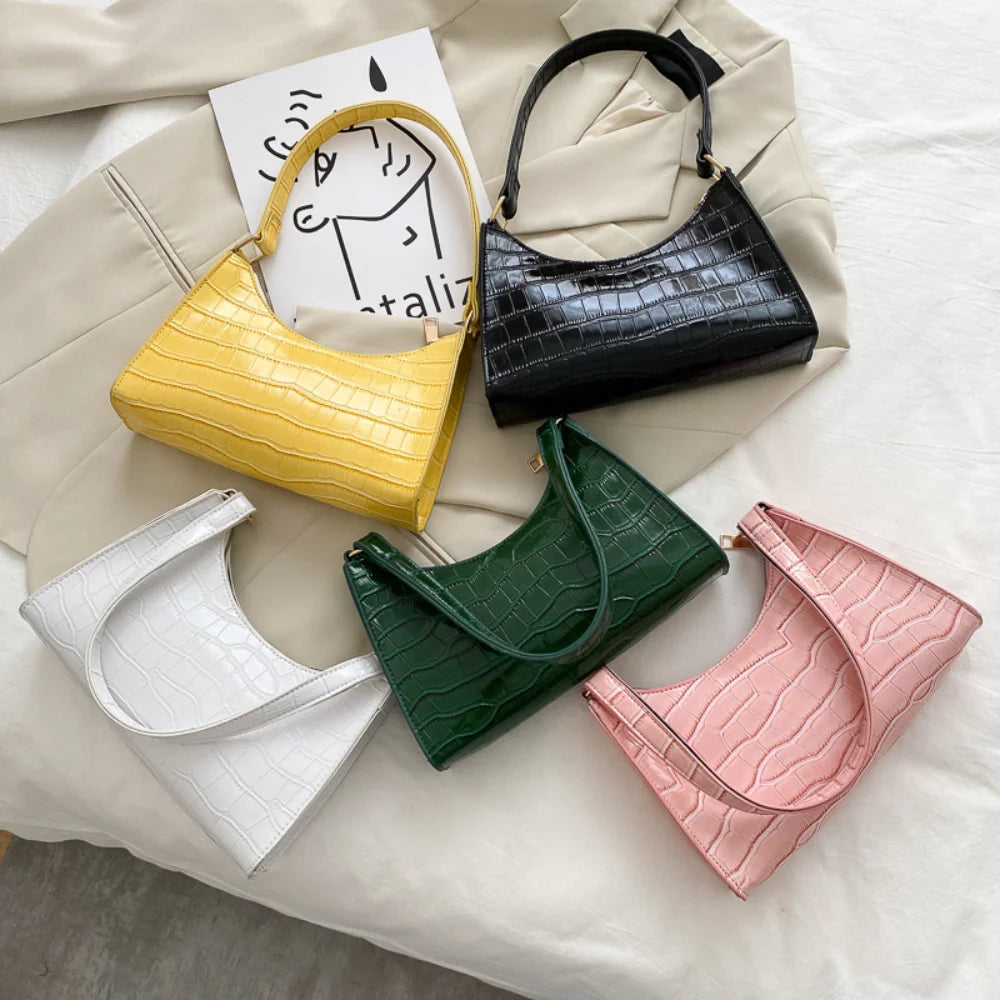Sac Rétro Casual Femmes Fourre-tout Sacs à bandoulière Femme Cuir Couleur Unie Chaîne Sacs à main pour Femmes сумки