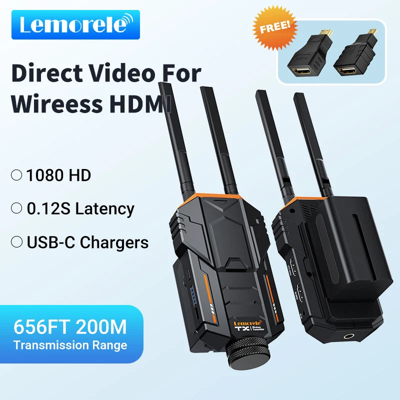 Emetteur et récepteur sans fil hdmi Extender Kit 200M Support NP-F Batterie Pour Appareil Photo PS4 PC À TV Projet