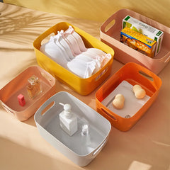 Panier de rangement divers, boîte de rangement de collations de bureau pour étudiants, boîte de rangement de cosmétiques en plastique, boîte de tri de cuisine domestique, boîte de maquillage