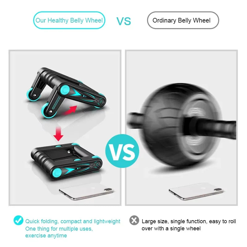 Roue abdominale pliable pour hommes et femmes, équipement de Fitness à domicile