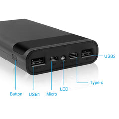 DIY18650 batterie stockage boîte de chargement boîte de rangement sans batterie double USB type-c 5V adapté pour iPhone Xiaomi Huawei