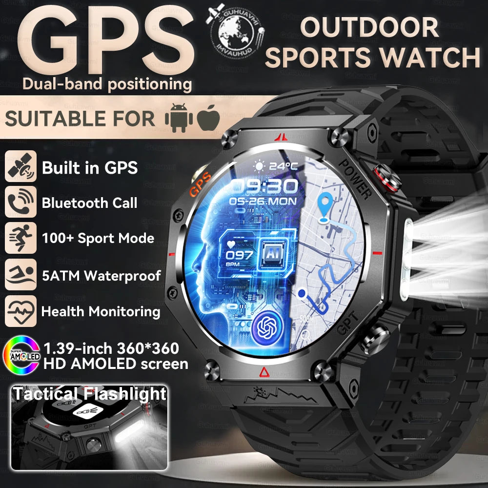Nouveau t-rex 3 Ultra extérieur GPS montre intelligente 5TM étanche intégré double bande GNSS altimètre sport natation hommes montres intelligentes militaires