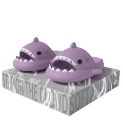 Pantoufles de requin de dessin animé pour femmes et hommes, diapositives de salle de bain d'intérieur, chaussures plates d'été pour Couple, sandales de maison, tongs de plage EVA souples