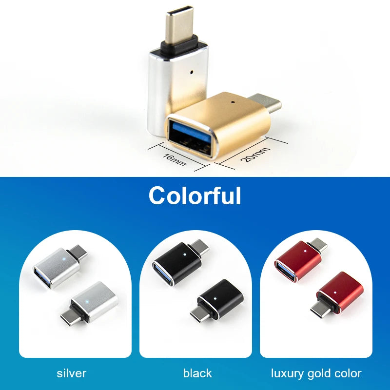Adaptateur USB 3.0 Type-C OTG Type C USB C Convertisseur mâle vers USB femelle pour Macbook Xiaomi Samsung S20 Connecteur USBC OTG