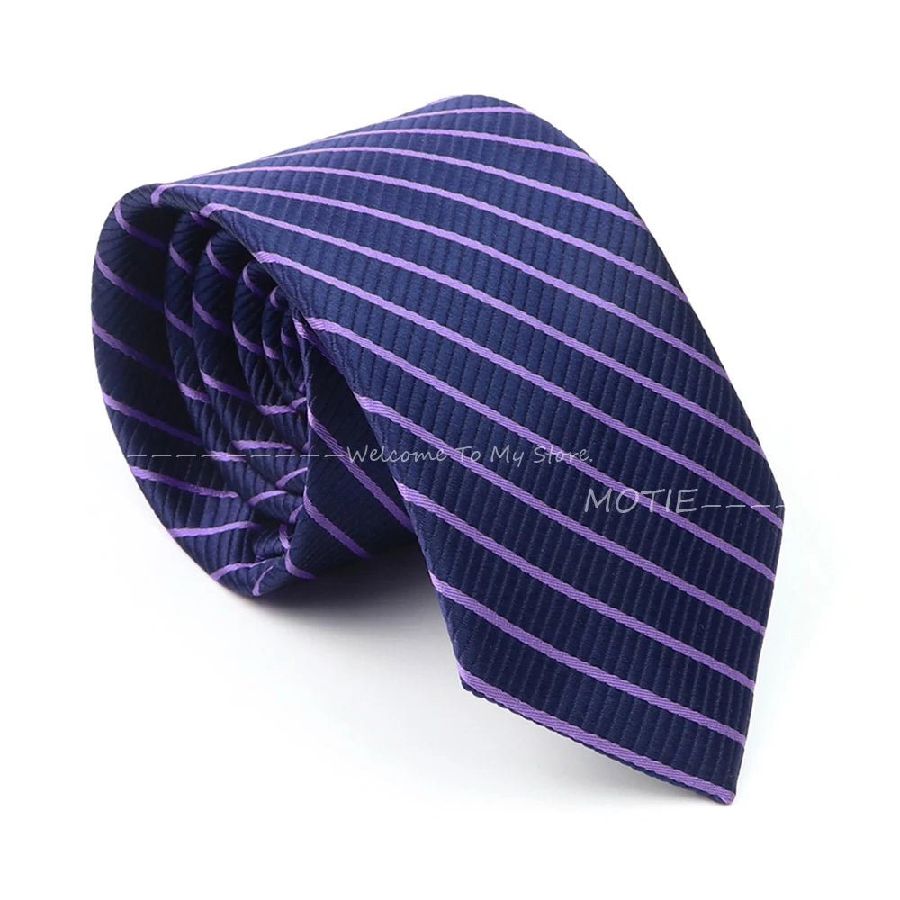Cravates en polyester rayées gracieusement plaidées cravates rouges bleues cravate pour groupe fête bureau chemise col costume accessoires décoratif