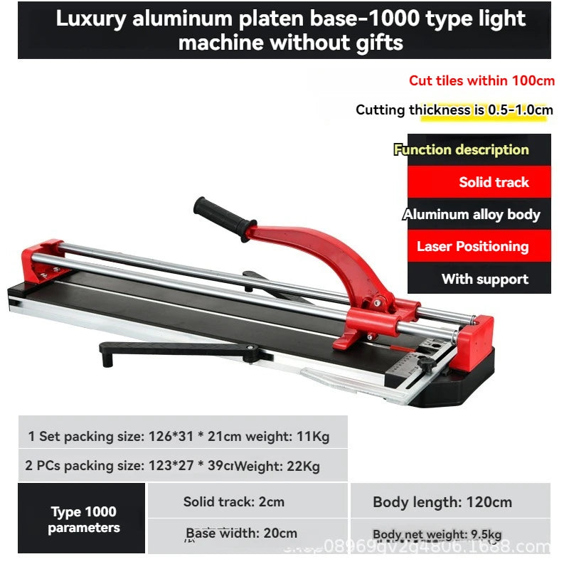 Machine Manuelle de Découpe de Carreaux, Poussoir de Carreaux Muraux, Alliage d'Aluminium, Double Piste, Infrarouge, Céramique B