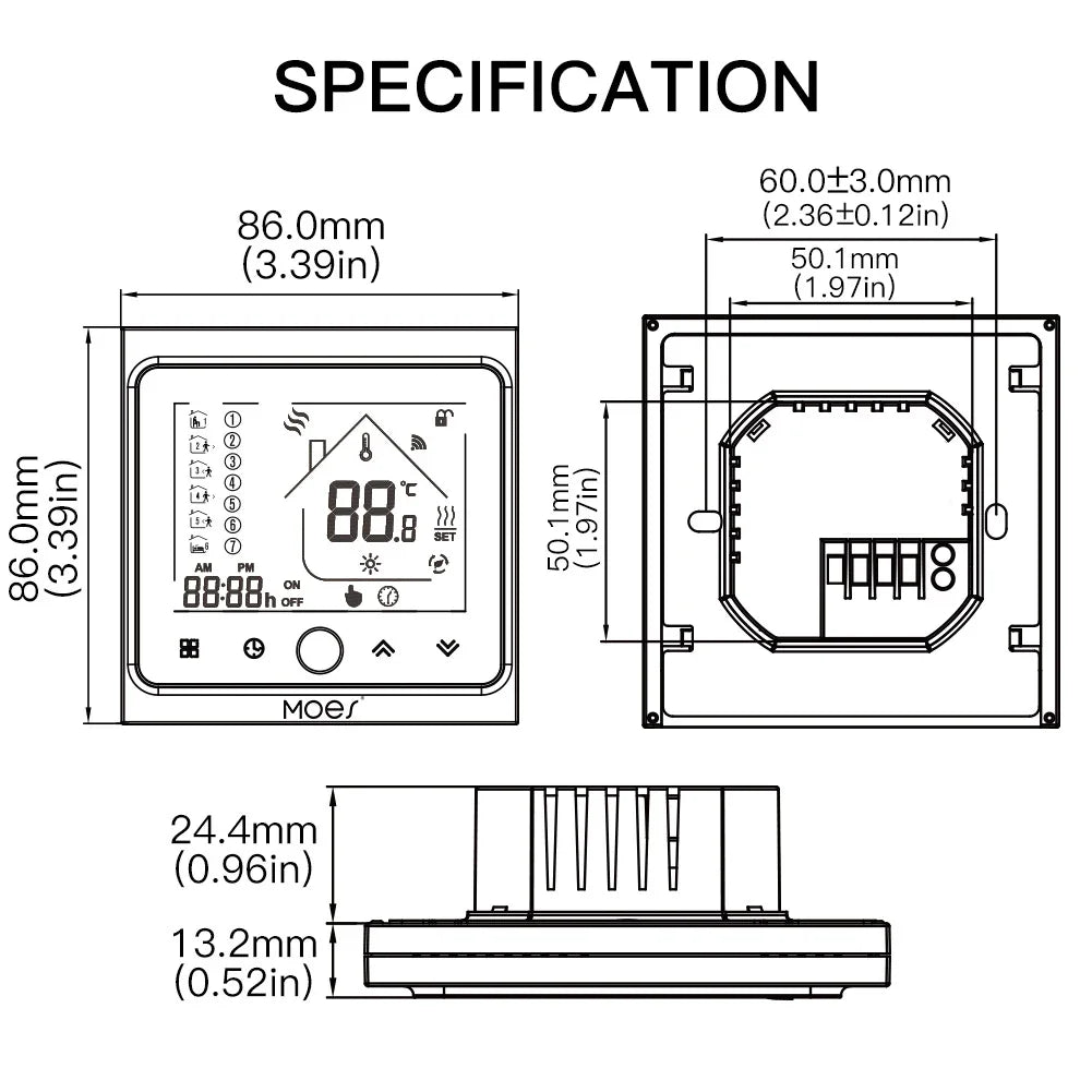 ZigBee Thermostat intelligent régulateur de température Hub requis eau/chauffage électrique au sol chaudière à eau/gaz avec Alexa Google Home
