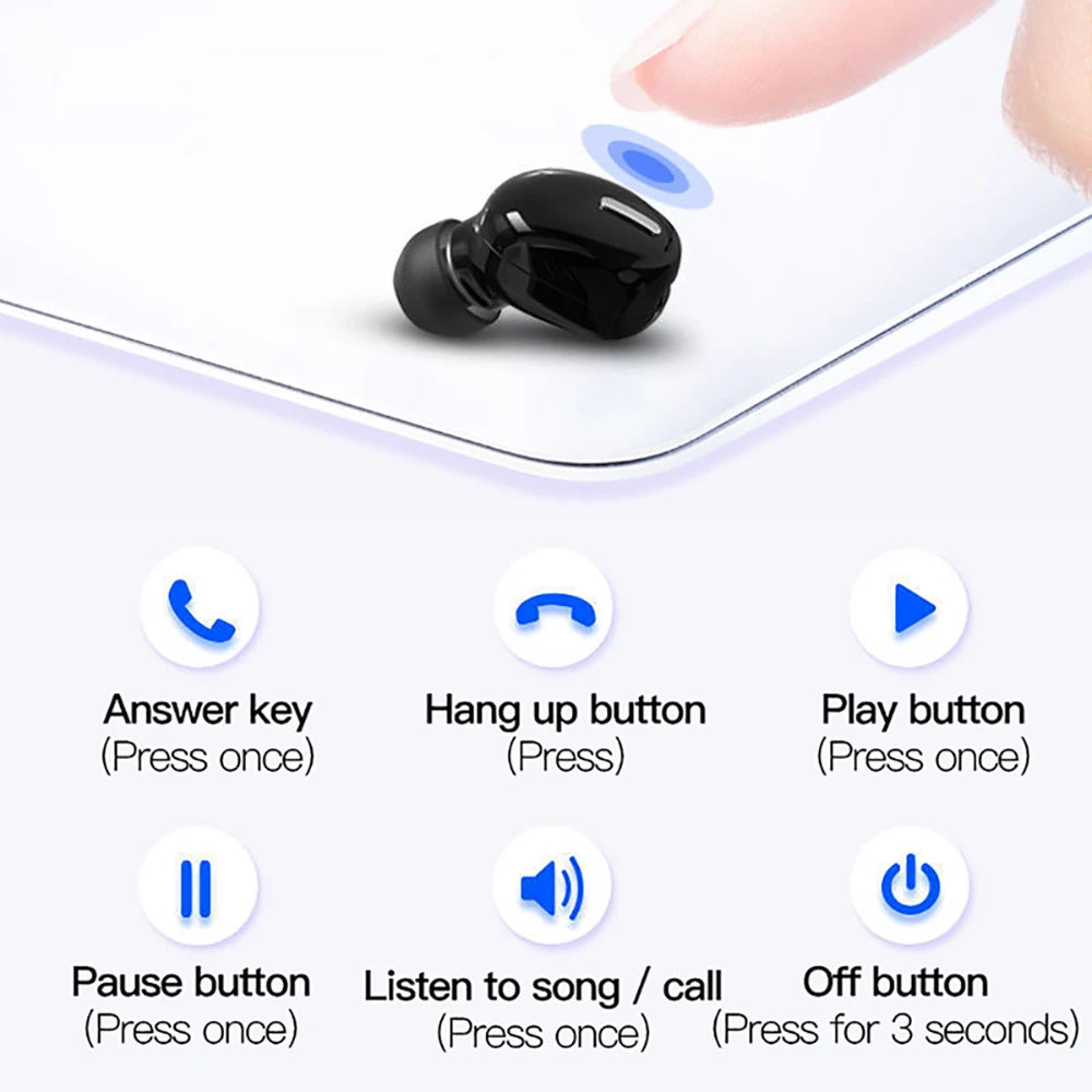 casque sans fil Bluetooth  écouteurs avec micro intra-auriculaire unique de sport étanche TWS écouteurs Bluetooth casque mains libres