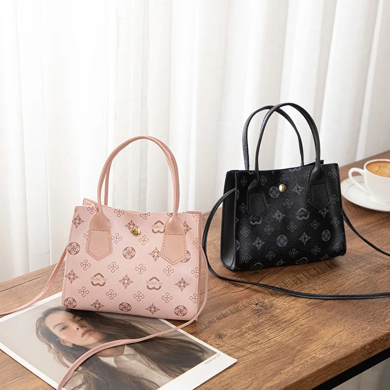 Sac à bandoulière imprimé rétro minimaliste urbain, Mini sac contrasté, sac à main croisé diagonale de grande capacité à la mode