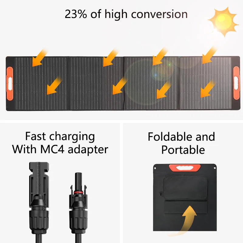Centrale électrique Portable 2400w, générateur Portable 600w 1200w 600w avec panneau solaire 100w 200w pliable (plusieurs Options) Camping