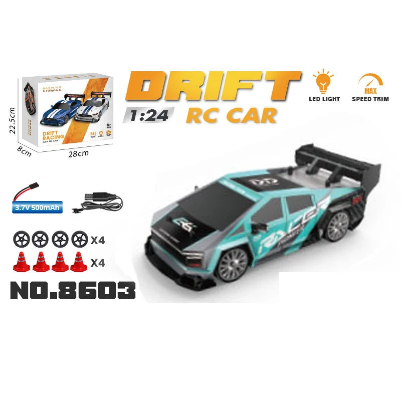 1:24 haute vitesse RC dérive voiture 2.4G 4WD télécommande Mini voiture de course compétition voiture de course jouet pour les enfants