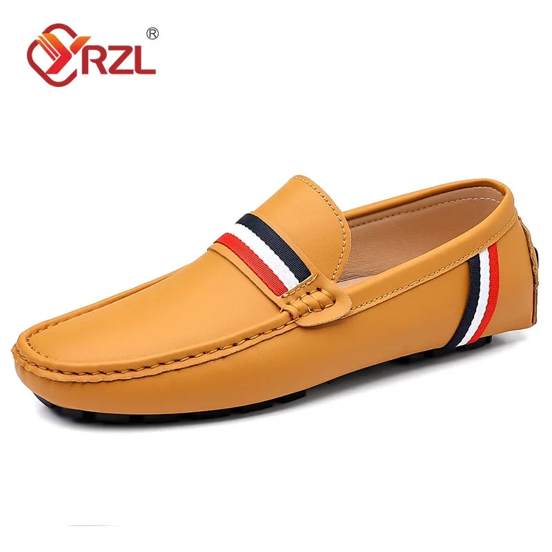 YRZL mocassins blancs hommes mocassins en cuir PU noir pour homme mocassins à enfiler décontractés hommes mocassins confortables chaussures de conduite pour hommes