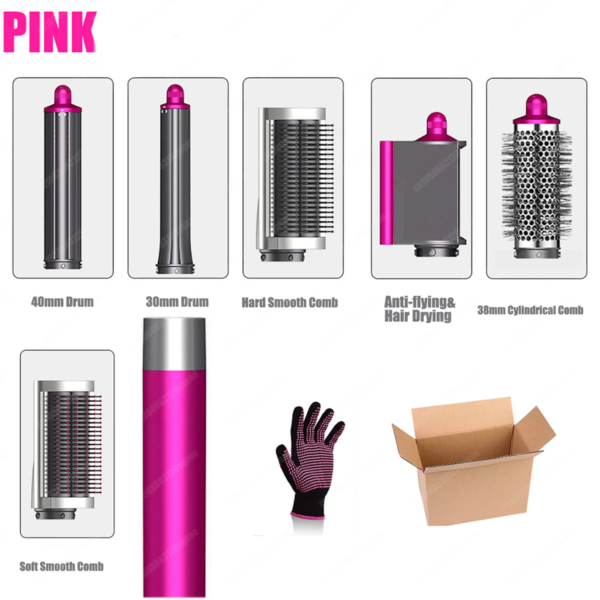 Professionnel 6IN1 Multi Hair Styler sèche-cheveux 1300W lisseur de cheveux friser baril brosse sèche-cheveux Salon Styler Auto Wrap