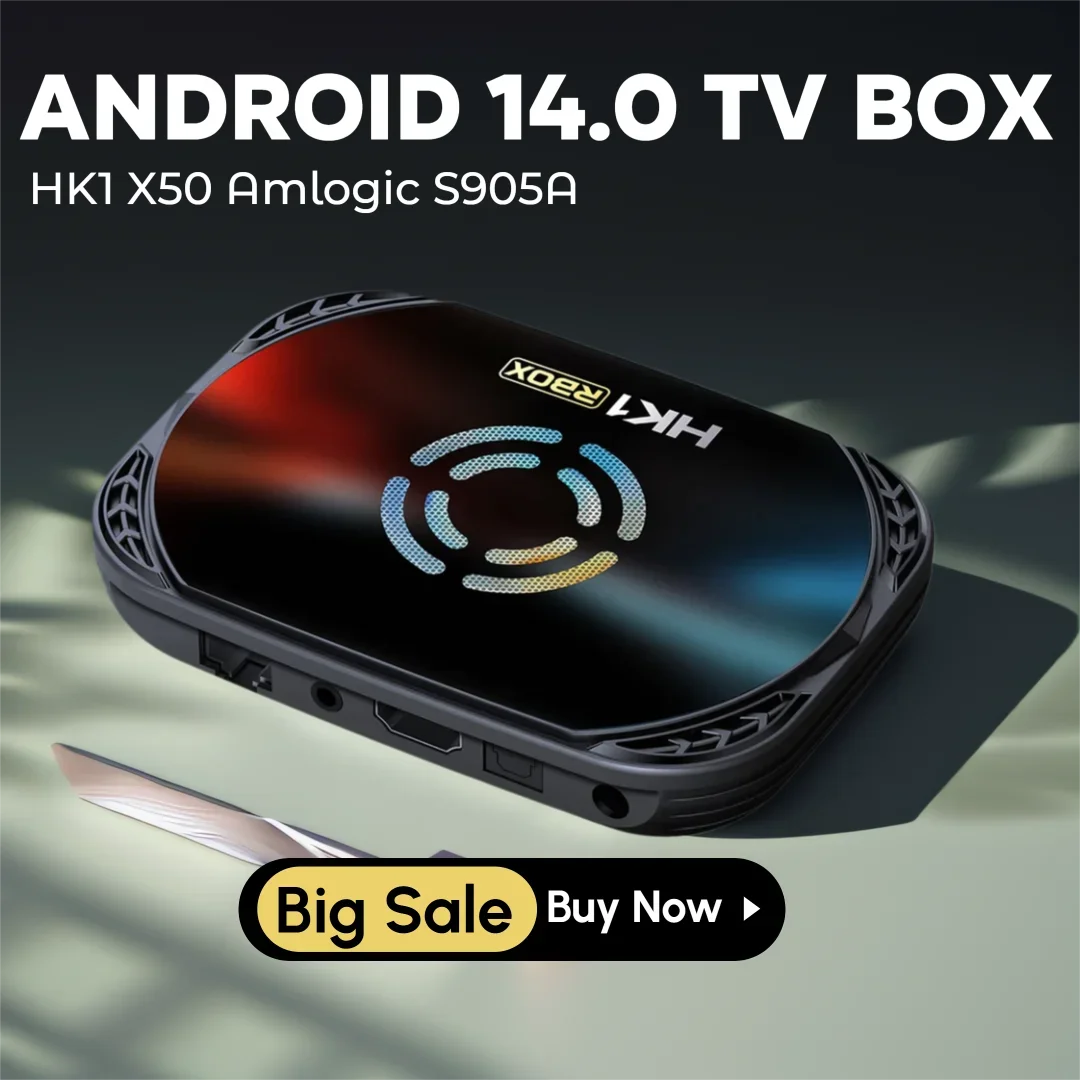 Woopker Smart TV Box Android 14 Amlogic S905A HK1 RBOX X50 4K 4GB RAM 128GB ROM double bande WiFi 2.4G/5G BT 5.x lecteur multimédia