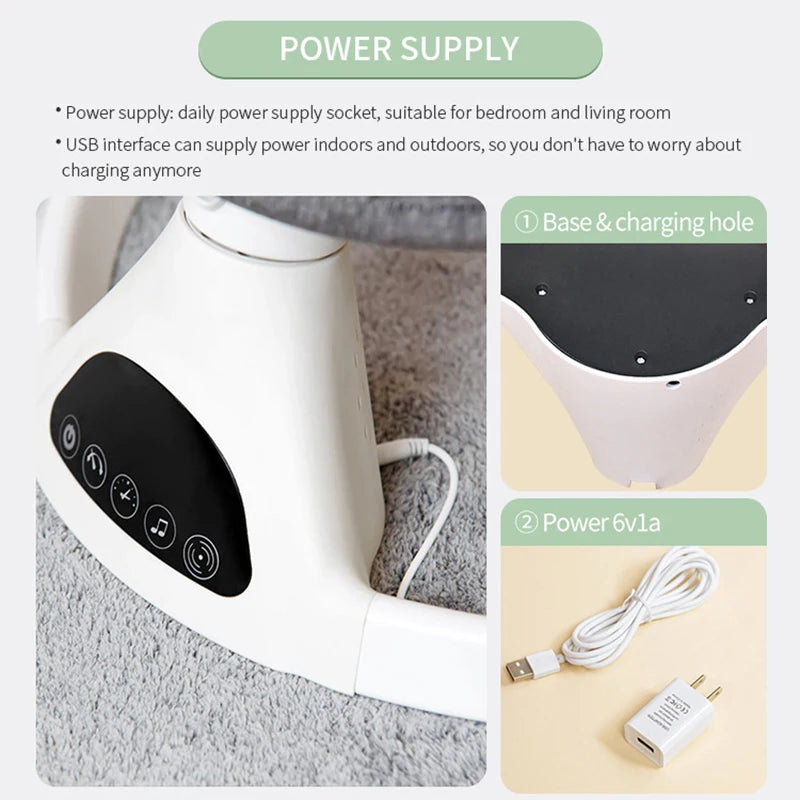 Chaise à bascule électrique pour bébé avec jouets et télécommande, balançoire portable pour nouveau-né de 0 à 18 mois, CPull avec moustiquaire