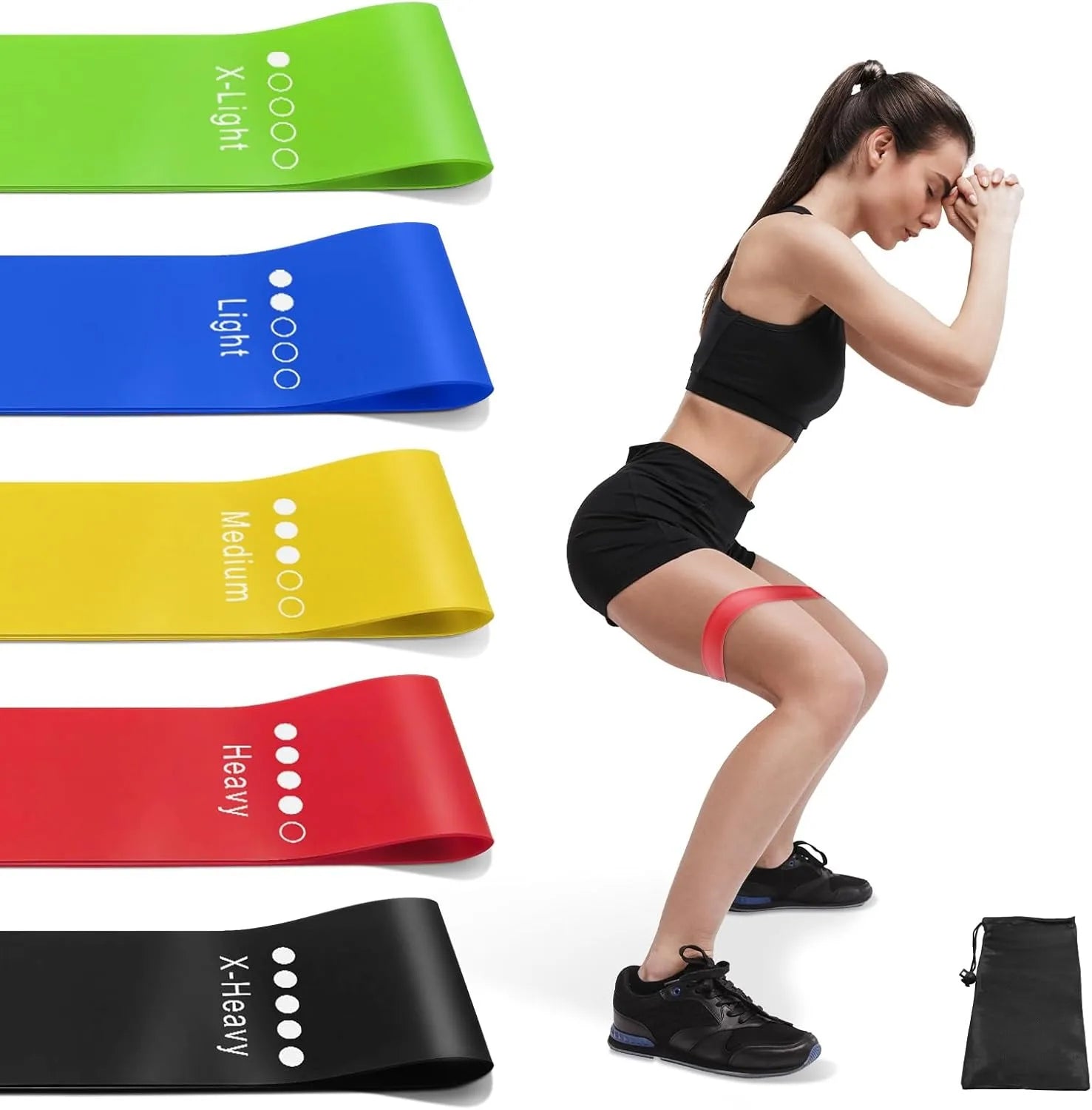 Bandes de résistance TPE, ensemble de Fitness, bandes à boucle en caoutchouc, entraînement de force, extenseur, équipement de gymnastique de Yoga, boucle en caoutchouc élastique